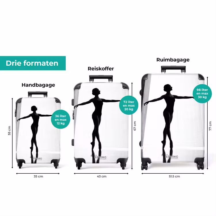 Koffer - Danser - Silhouette - Kunst - Modern - Zwart-wit — 8