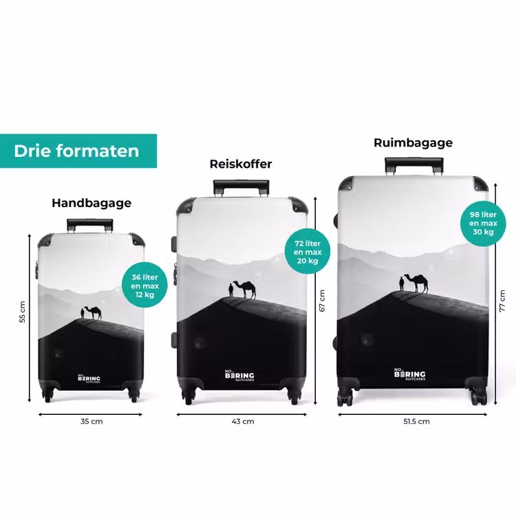 Koffer - Mens - Kameel - Zandduin - Natuur - Monochroom — 8
