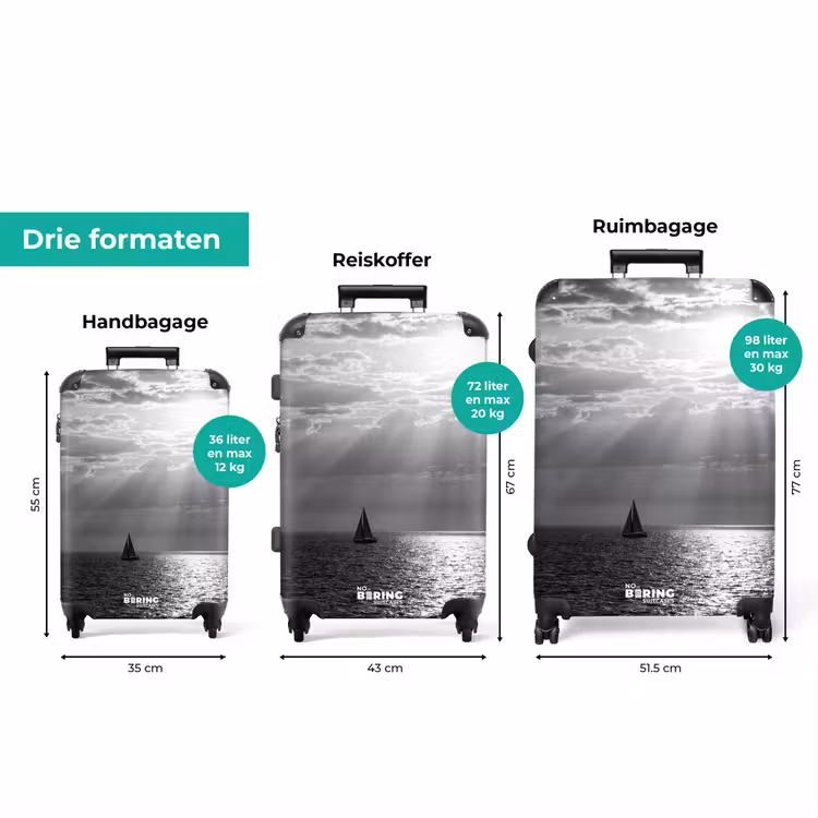 Koffer - Water - Boot - Lucht - Natuur - Zwart-wit — 8