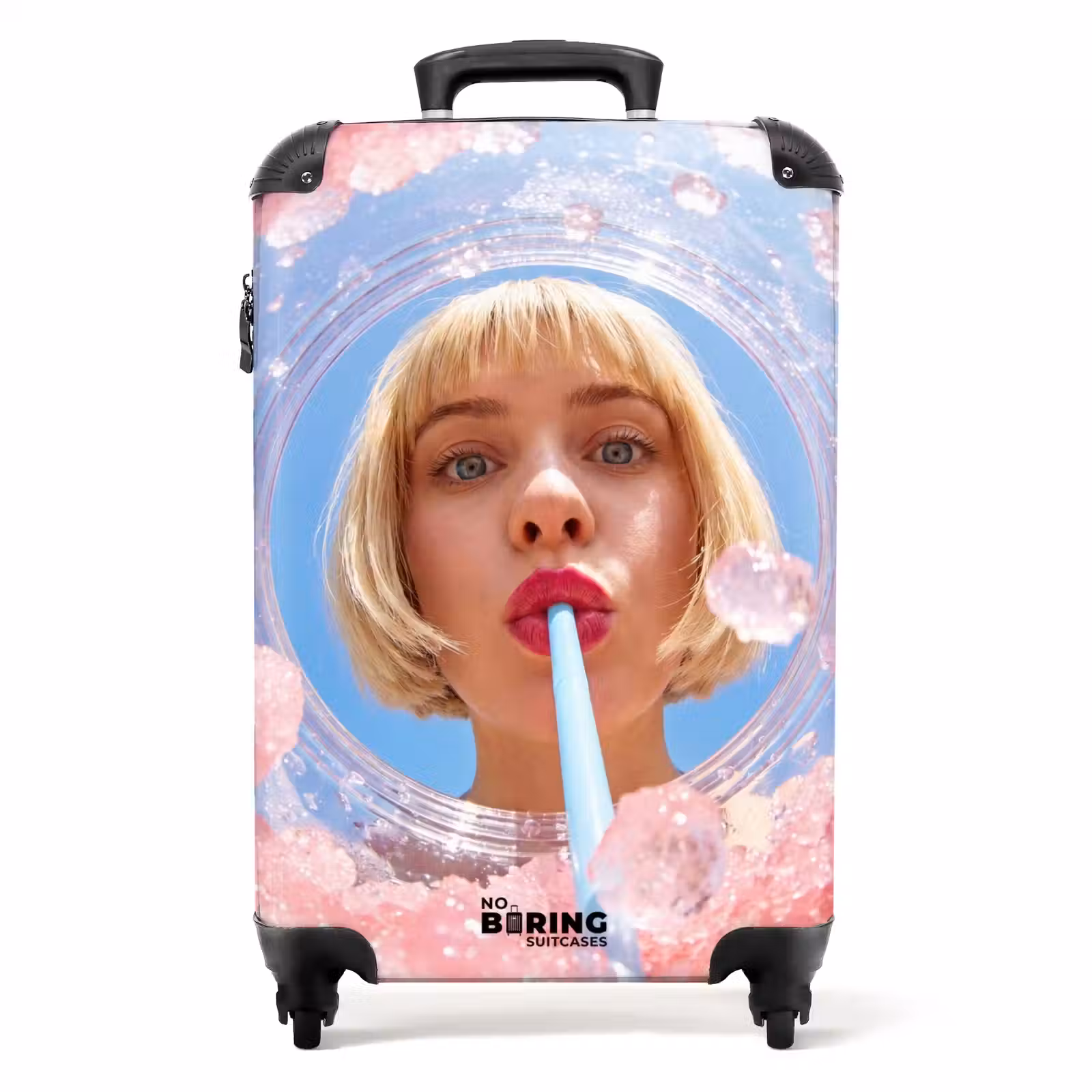 Koffer - Vrouw - Drank - Zomer - Roze - Blauw — 1
