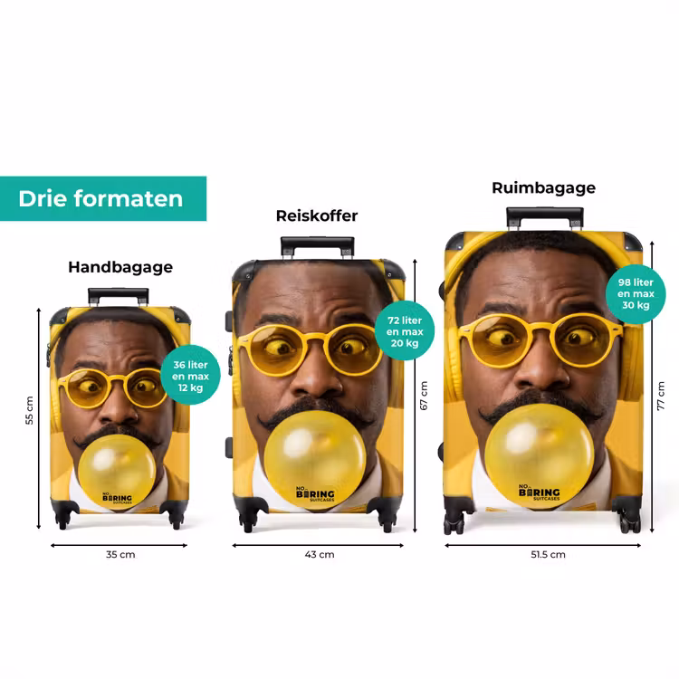 Koffer - Man - Bubblegum - Portret - Geel - Modern — 8