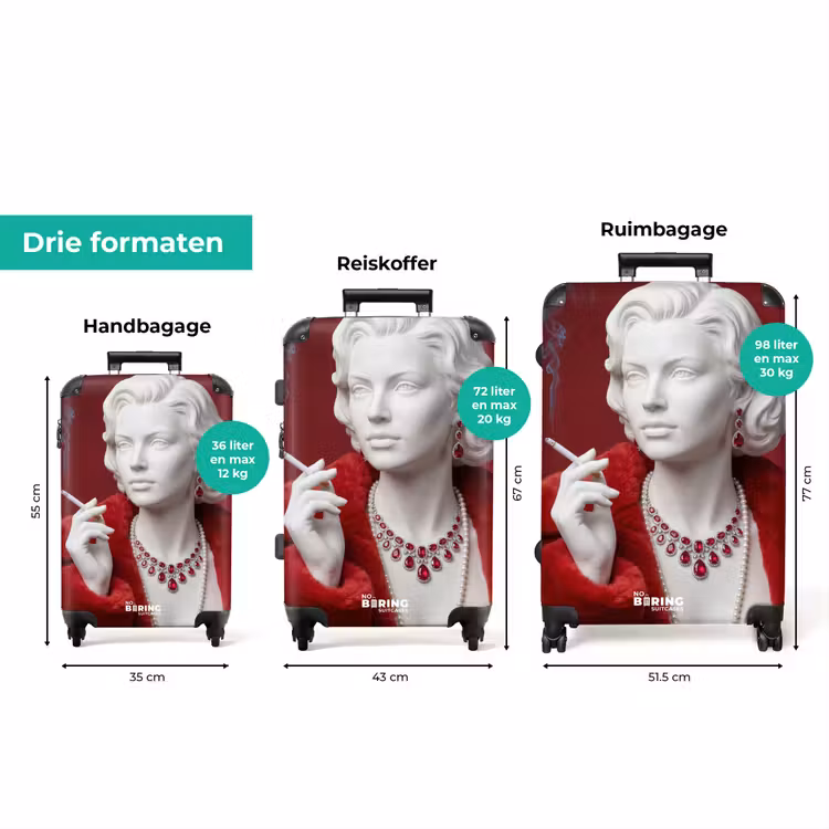 Koffer - Vrouw - Bontjas - Mode - Klassiek - Rood — 8