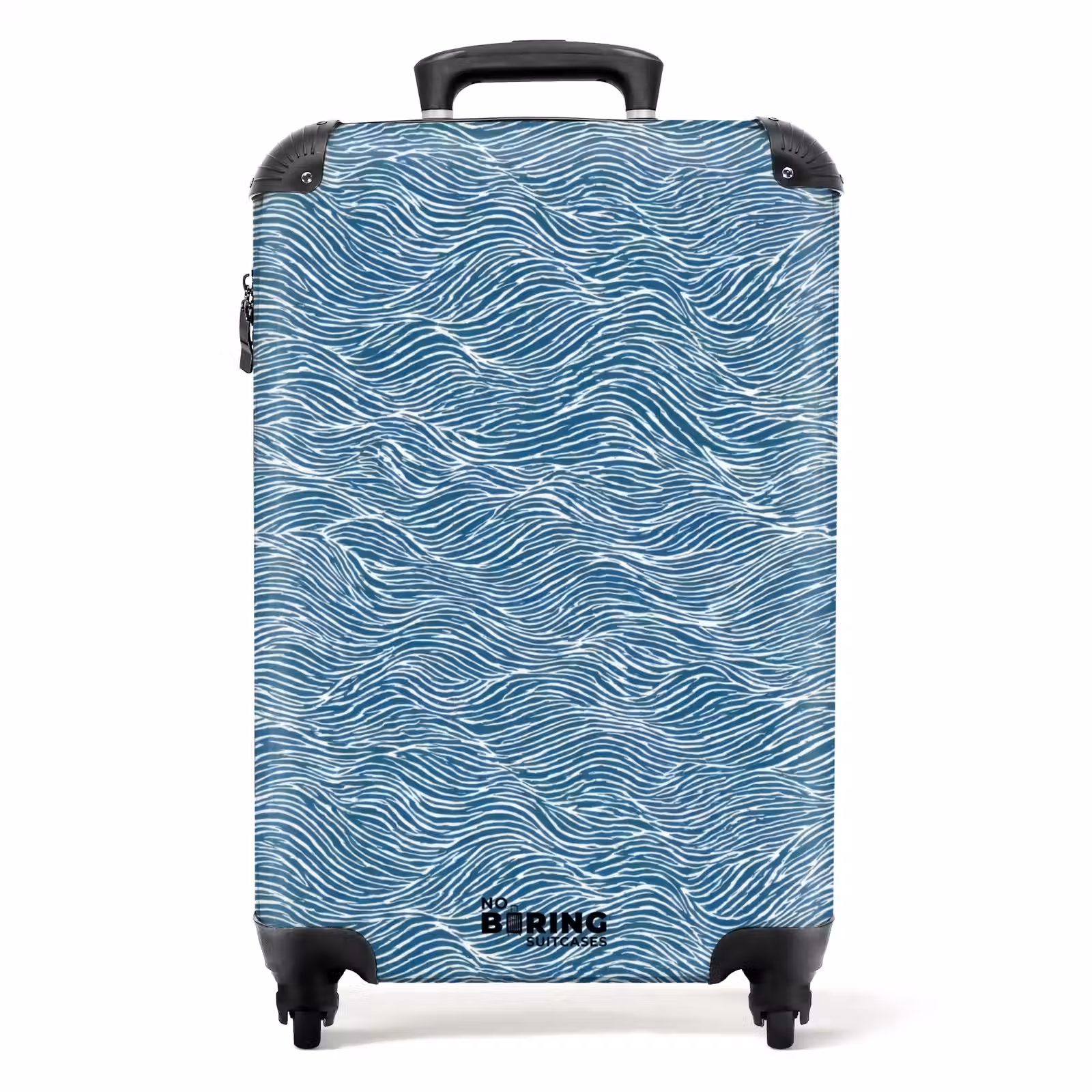 Koffer - Blauw - Wit - Golven - Getekend - Textuur — 1