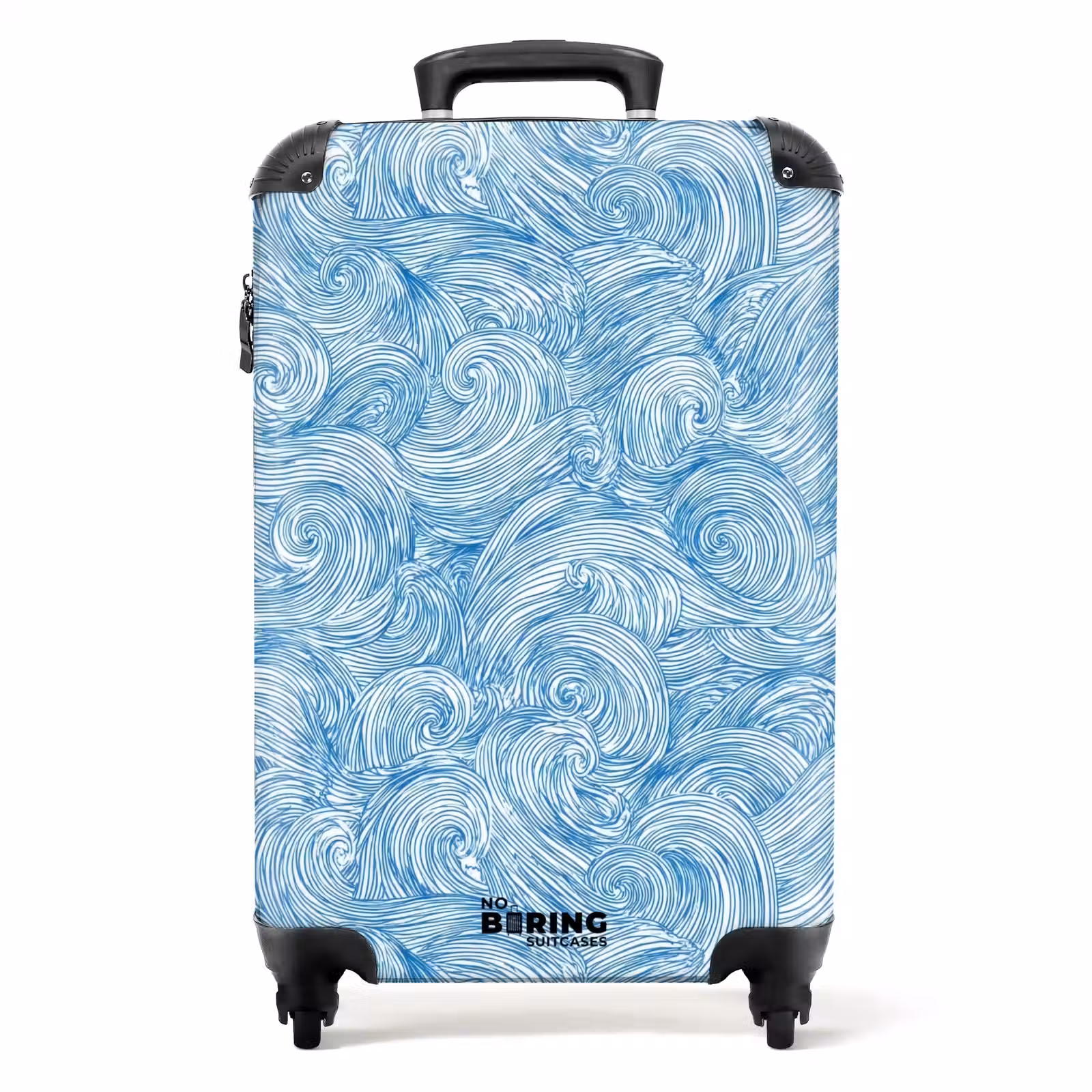 Koffer - Blauw - Wit - Spiraal - Golven - Lijnen — 1