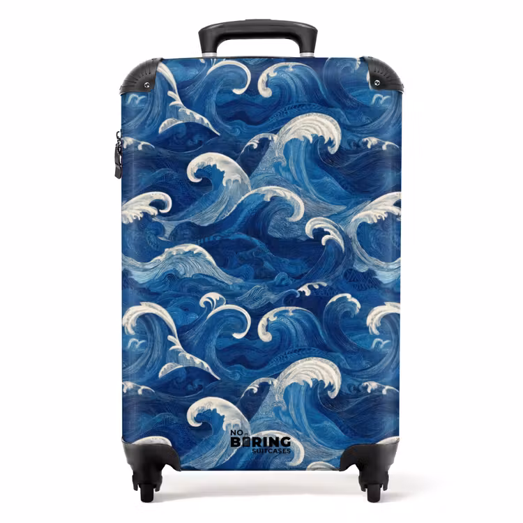 Koffer - Japans - Oceaan - Golven - Blauw — 1