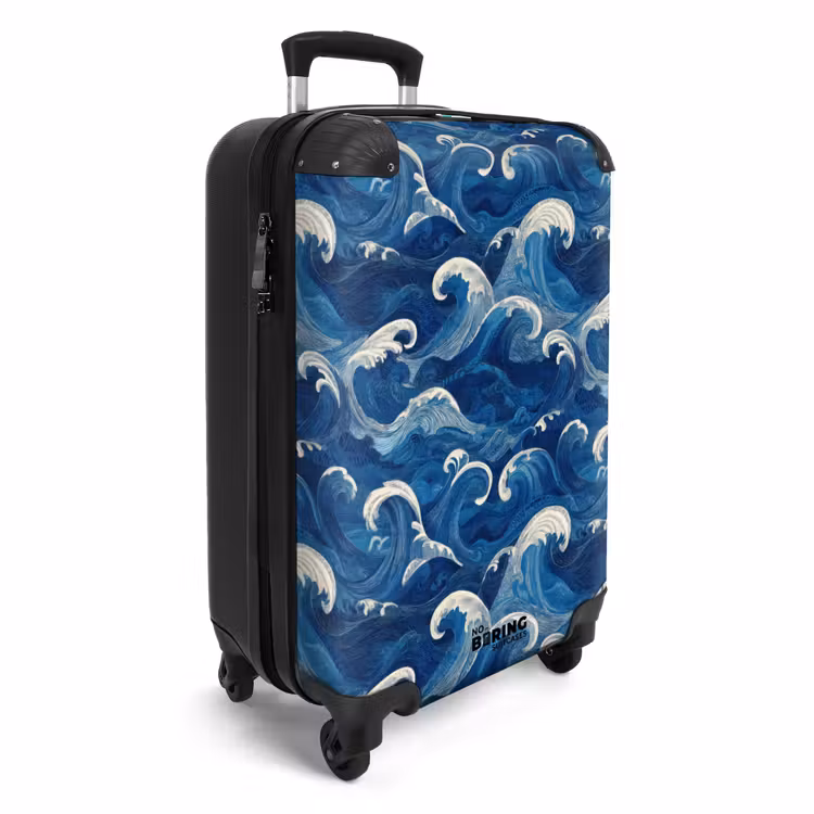 Koffer - Japans - Oceaan - Golven - Blauw — 2