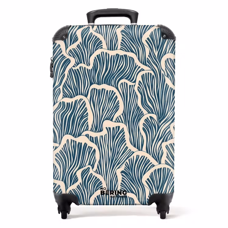 Koffer - Organisch - Blauw - Crème - Schelpen — 1