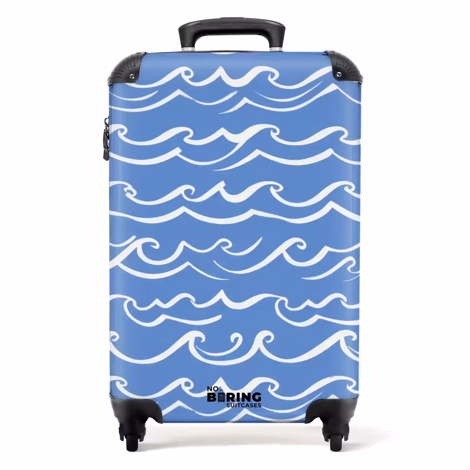 Koffer - Blauw - Wit - Simpel - Getekend - Golven — 1