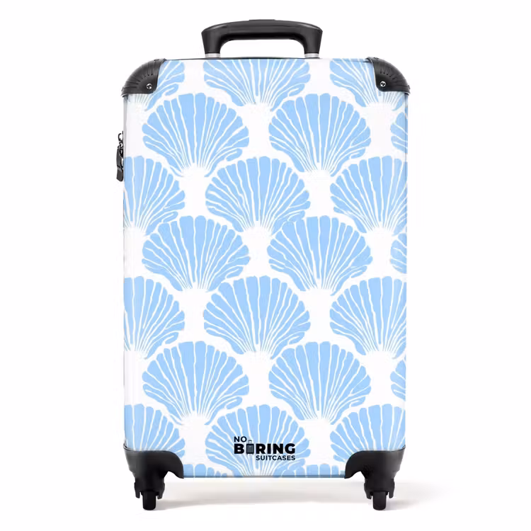 Koffer - Blauw - Wit - Schelpen - Grafisch - Structuur — 1
