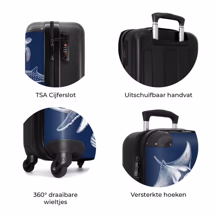 Koffer - Dieren - Zeeleven - Oceaan - Graveren - Blauw — 7