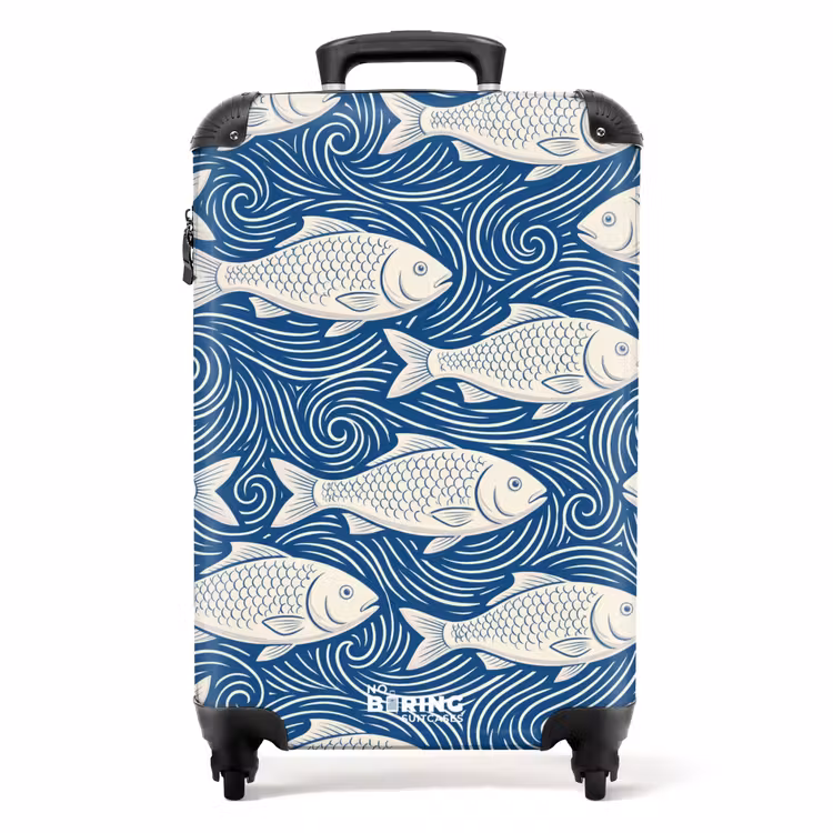 Koffer - Vis - Water - Patroon - Grafisch - Blauw — 1