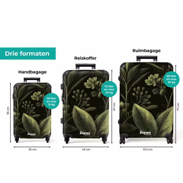 Koffer - Klassiek - Donker - Botanisch - Planten — 8