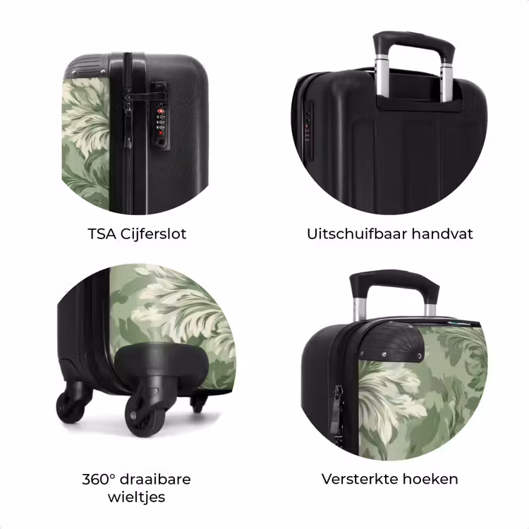 Koffer - Sierlijk - Lichtgroen - Planten - Patroon - Getailleerd — 7