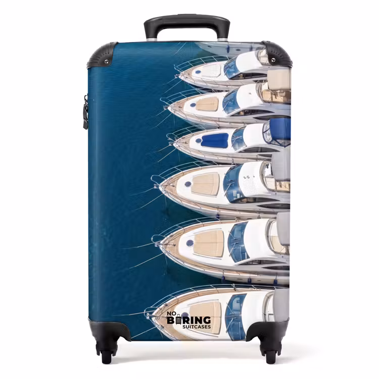 Koffer - Boot - Jachthaven - Water - Zomer - Blauw — 1