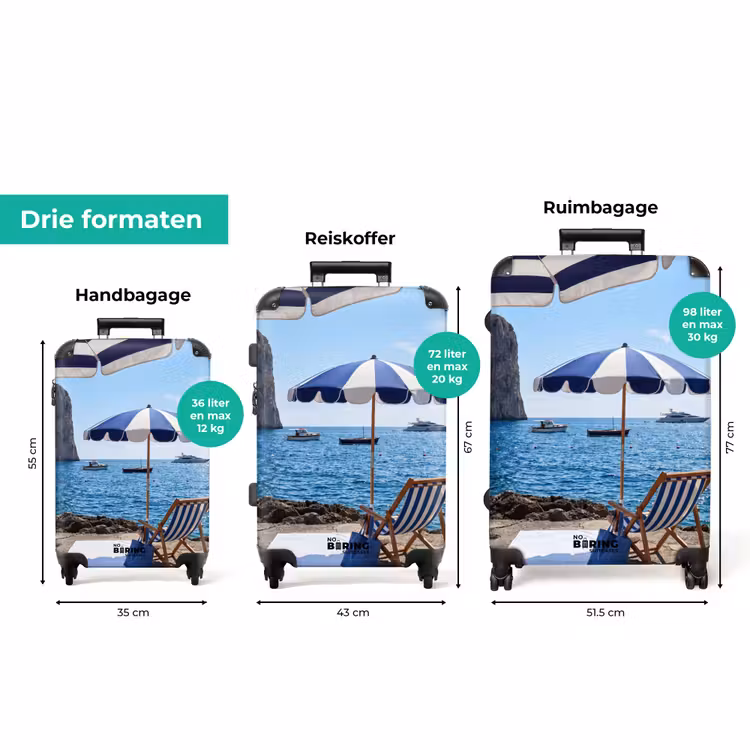 Koffer - Strand - Ligstoel - Parasol - Zomer - Blauw — 8