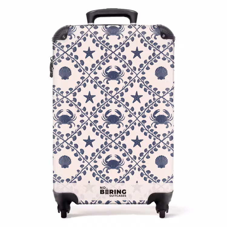 Koffer - Zee - Krab - Zeester - Patroon - Blauw — 1