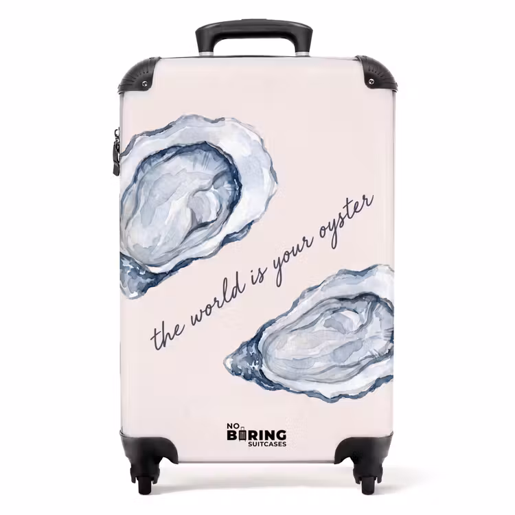 Koffer - Zeeleven - Oester - Aquarel - Minimalistisch - Blauw — 1
