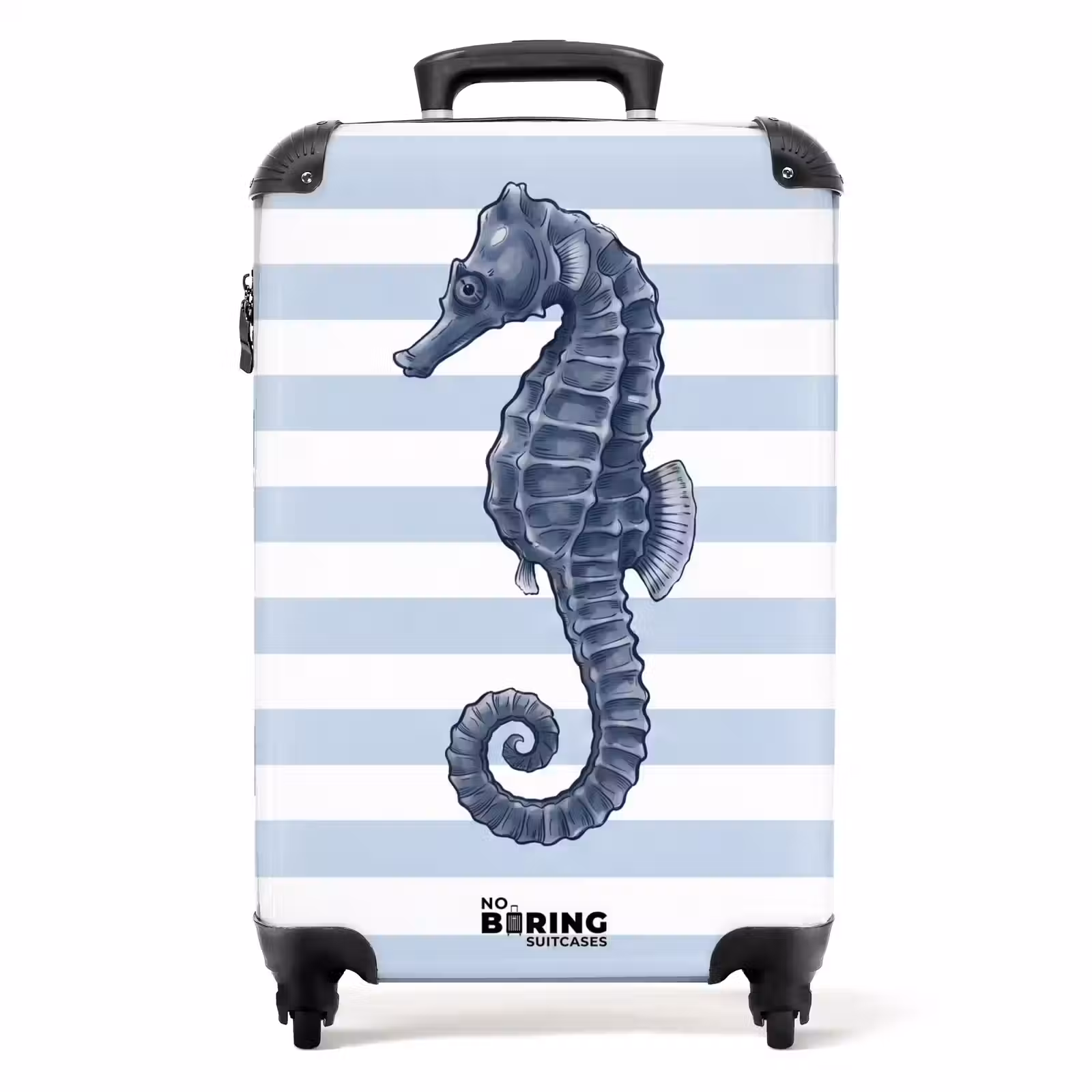 Koffer - Vis - Oceaan - Illustratie - Blauw - Strepen — 1