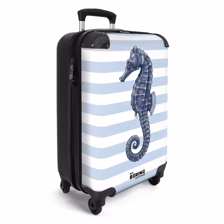 Koffer - Vis - Oceaan - Illustratie - Blauw - Strepen — 2