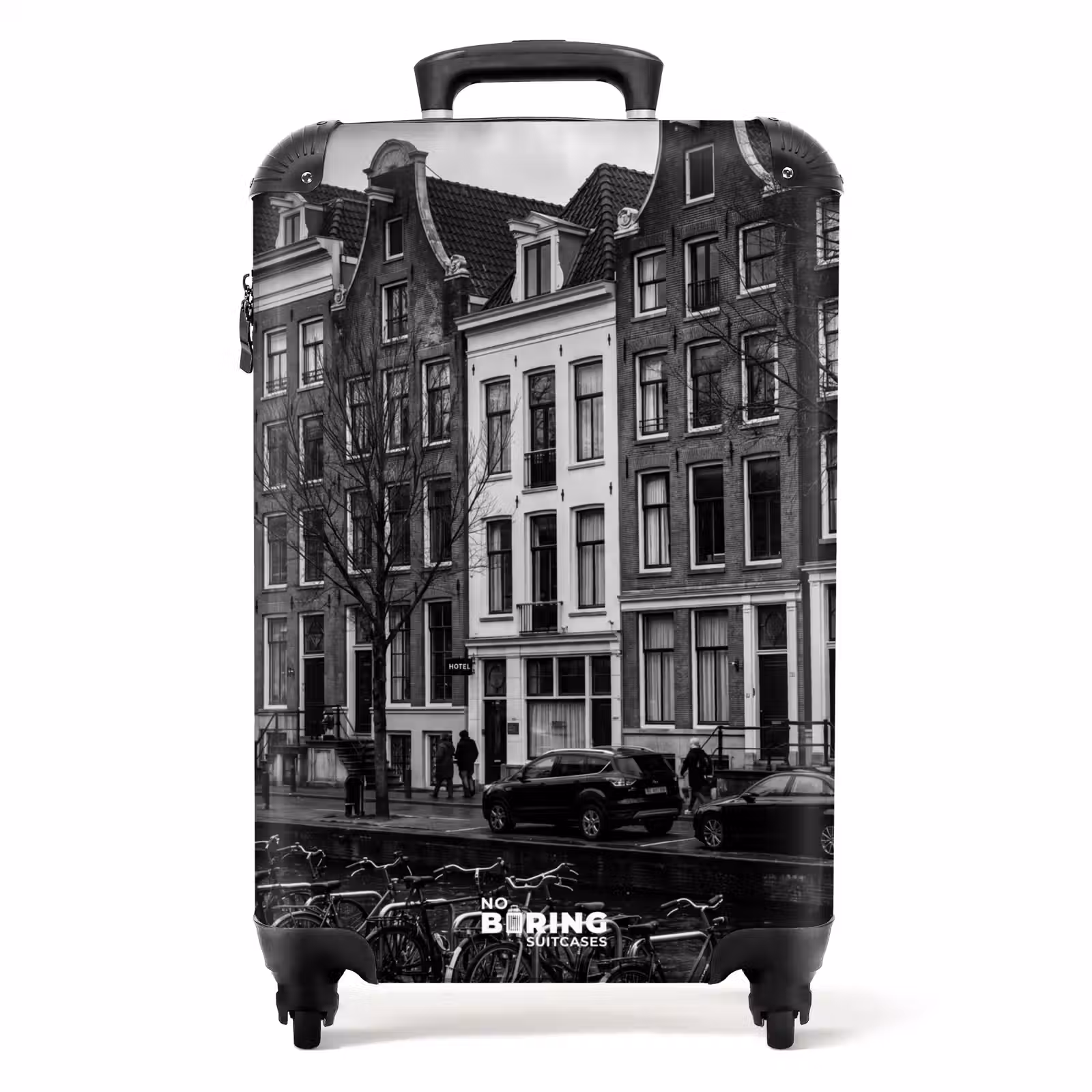 Koffer - Huis - Gracht - Amsterdam - Architectuur - Zwart-wit — 1