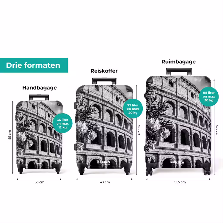 Koffer - Architectuur - Colosseum - Rome - Historisch - Zwart-wit — 8