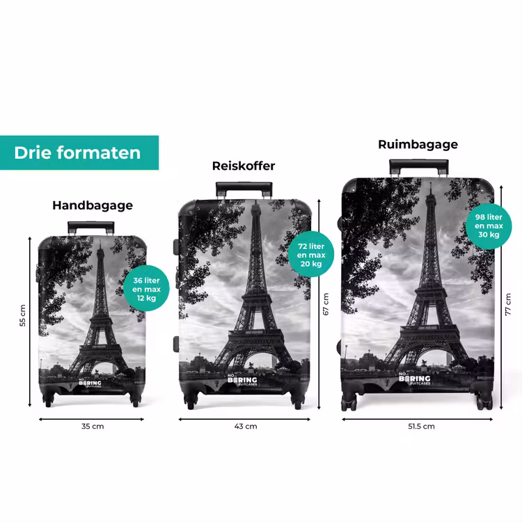 Koffer - Eiffeltoren - Parijs - Rivier - Architectuur - Zwart-wit — 8