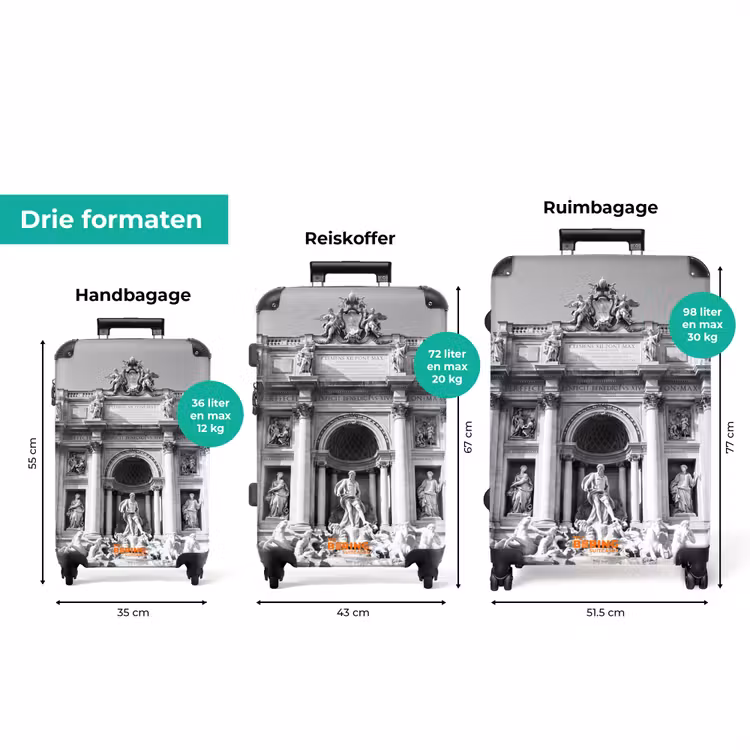 Koffer - Fontein - Beelden - Architectuur - Zwart-wit — 8