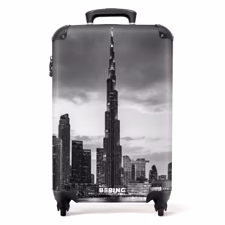 Koffer - Stad - Skyline - Architectuur - Avond - Zwart-wit — 1