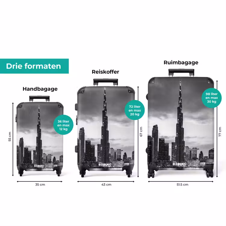 Koffer - Stad - Skyline - Architectuur - Avond - Zwart-wit — 8