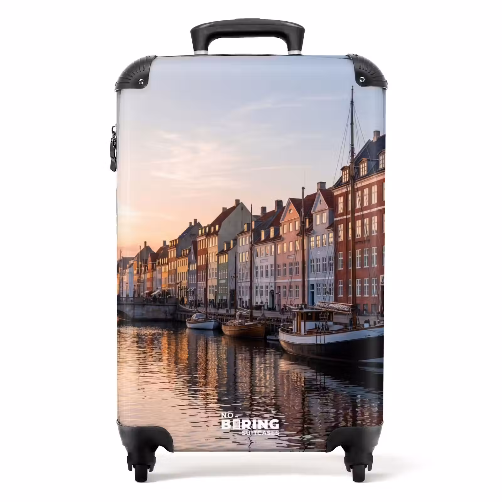 Koffer - Stad - Gracht - Zonsondergang - Klassiek - Kleurrijk — 1