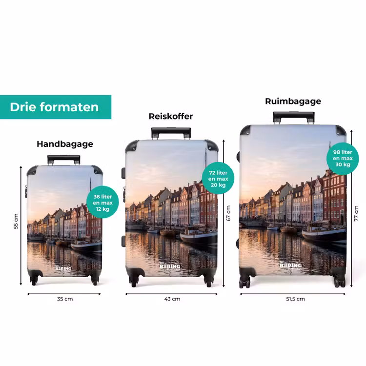 Koffer - Stad - Gracht - Zonsondergang - Klassiek - Kleurrijk — 8