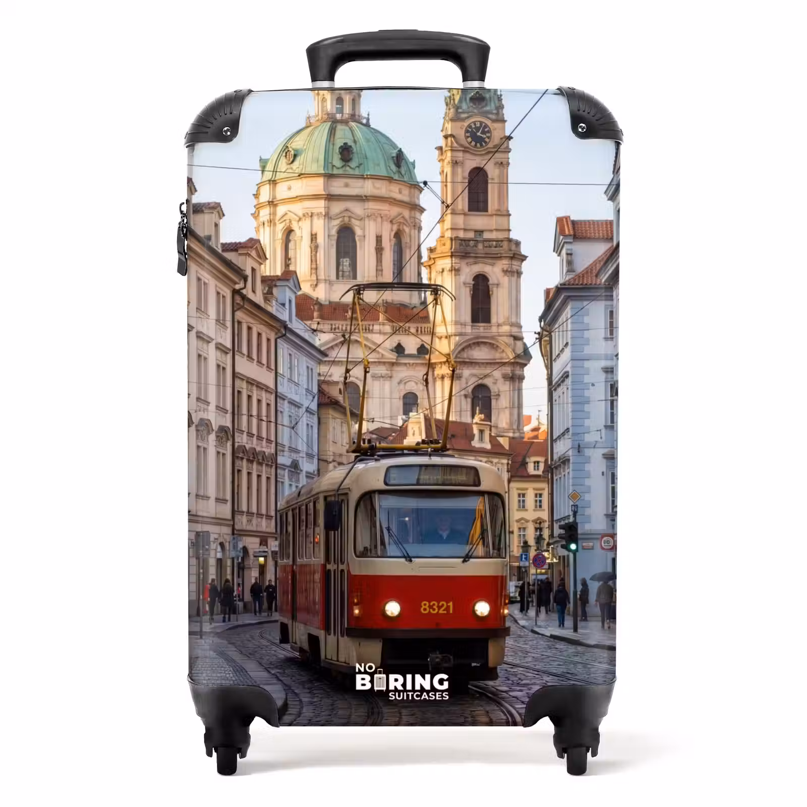 Koffer - Tram - Straat - Stadsgezicht - Klassiek - Rood — 1