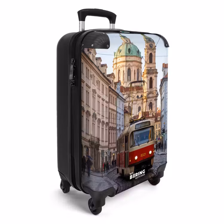 Koffer - Tram - Straat - Stadsgezicht - Klassiek - Rood — 2