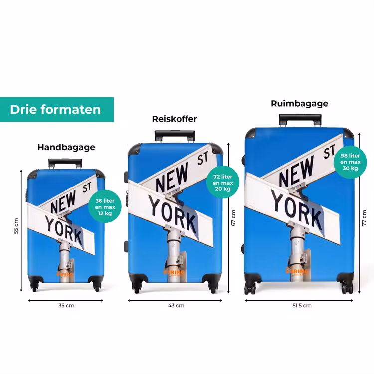 Koffer - New York - Straatbord - Stad - Urban - Blauw — 8