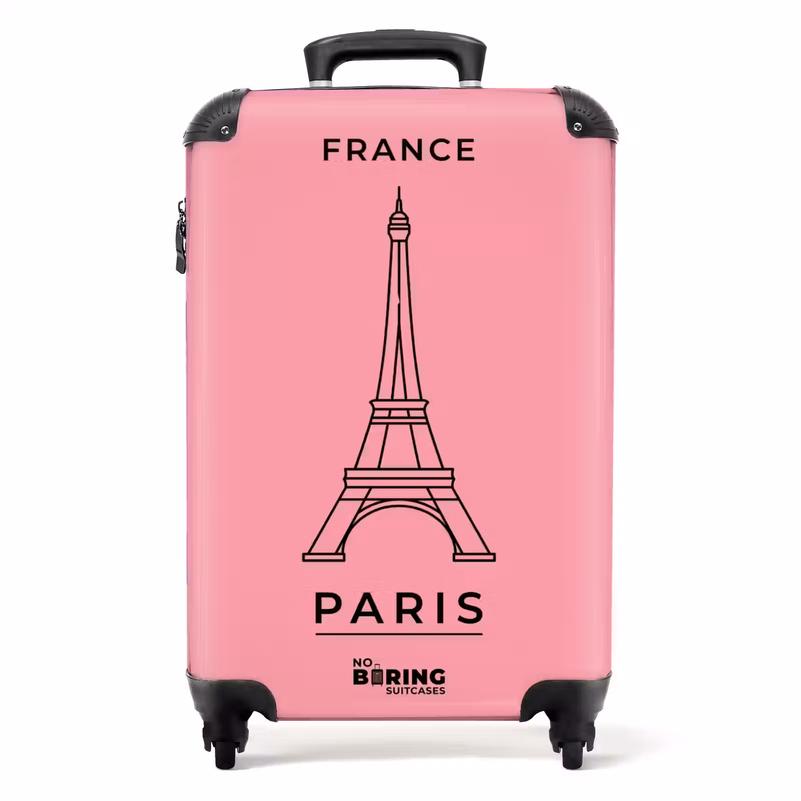 Koffer - Eiffeltoren - Parijs - Architectuur - Minimalistisch - Roze — 1