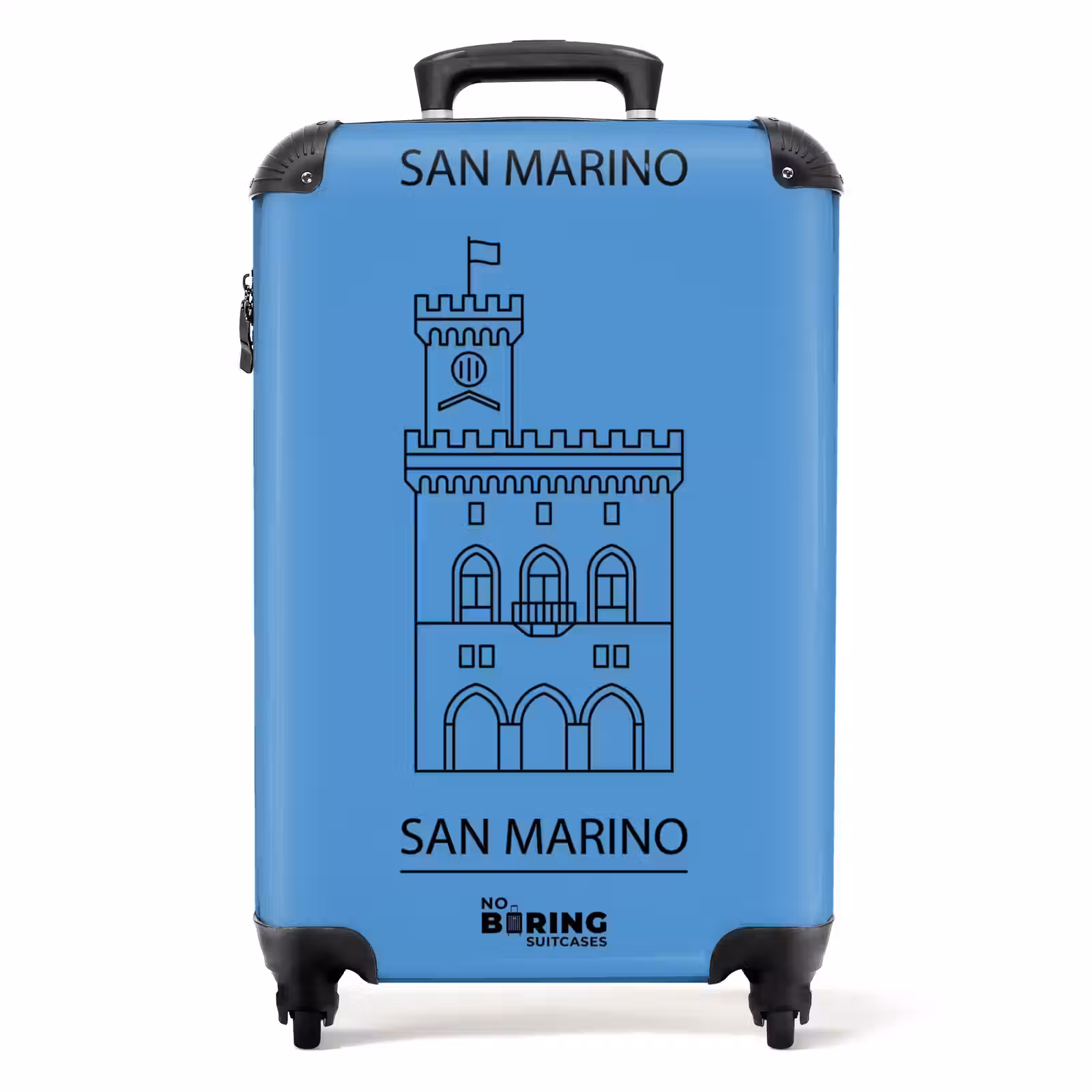 Koffer - Gebouw - San Marino - Architectuur - Lijntekening - Blauw — 1