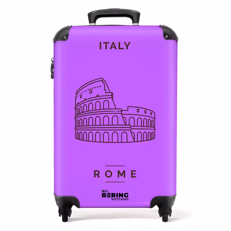 Koffer - Architectuur - Colosseum - Rome - Minimalistisch - Paars — 1