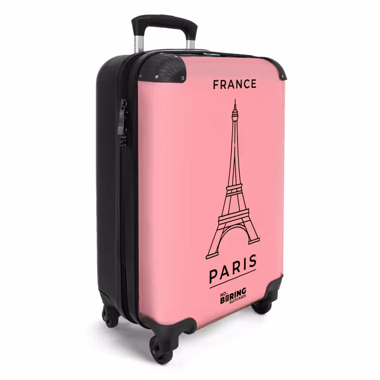Koffer - Eiffeltoren - Parijs - Architectuur - Minimalistisch - Roze — 2