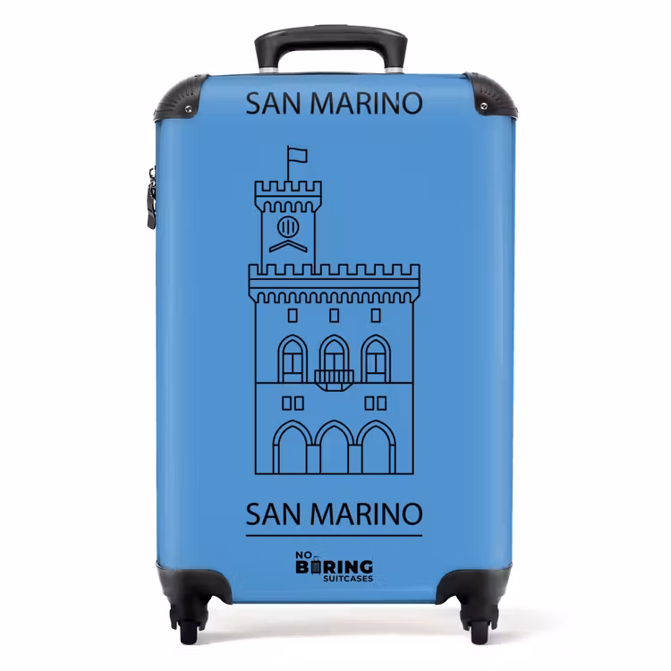 Koffer - Gebouw - San Marino - Architectuur - Lijntekening - Blauw — 1