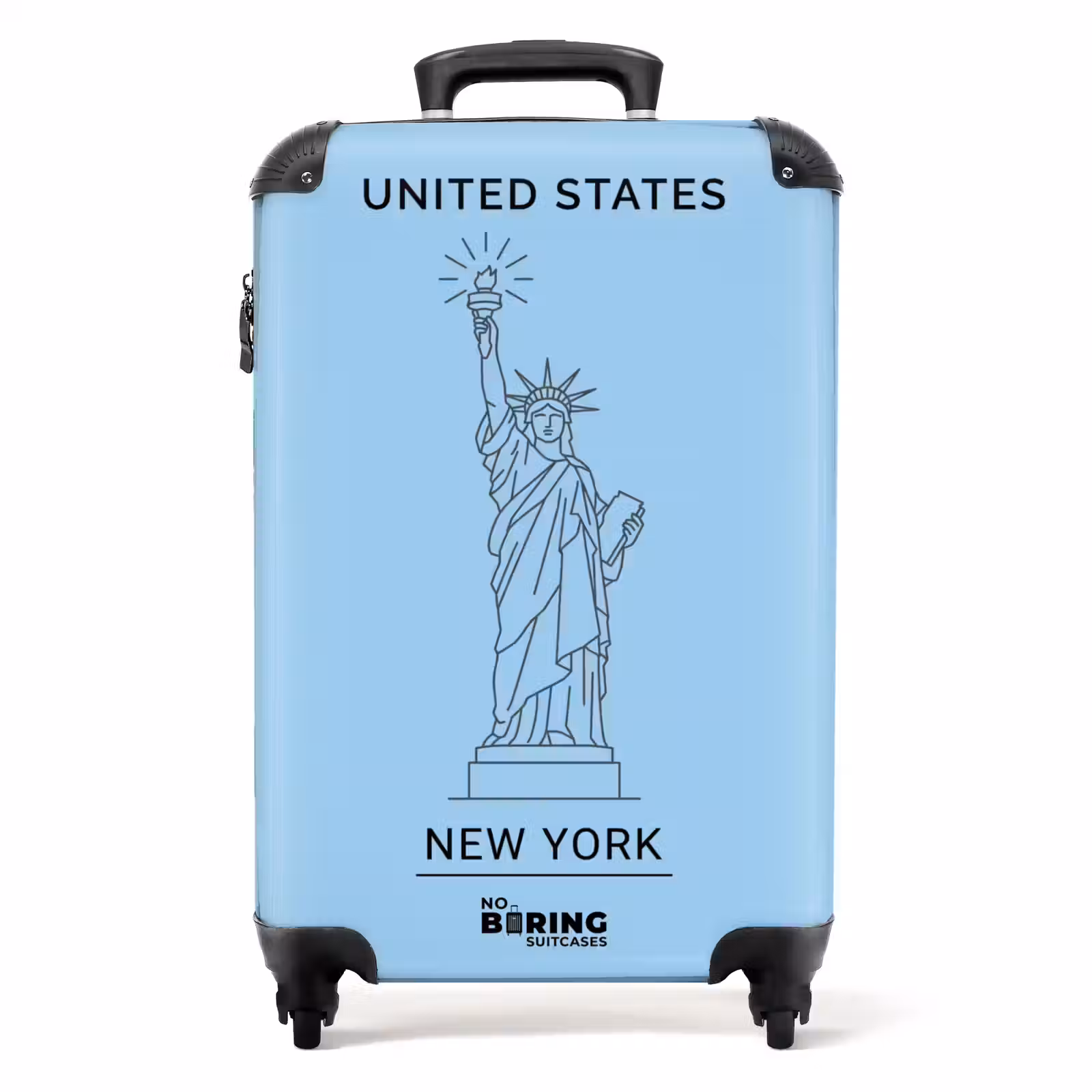Koffer - Monument - Vrijheidsbeeld - New York - Minimalistisch - Blauw — 1