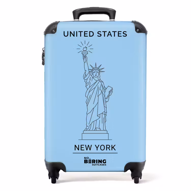 Koffer - Monument - Vrijheidsbeeld - New York - Minimalistisch - Blauw — 1