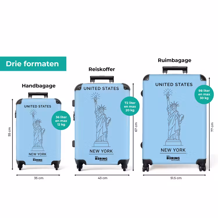 Koffer - Monument - Vrijheidsbeeld - New York - Minimalistisch - Blauw — 8