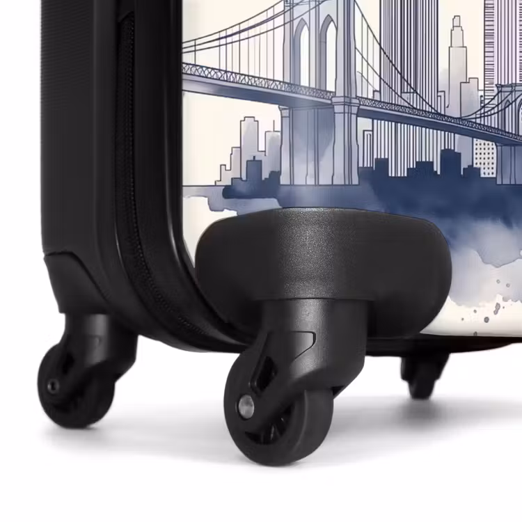 Koffer - New York - Vrijheidsbeeld - Skyline - Illustratie - Blauw — 6