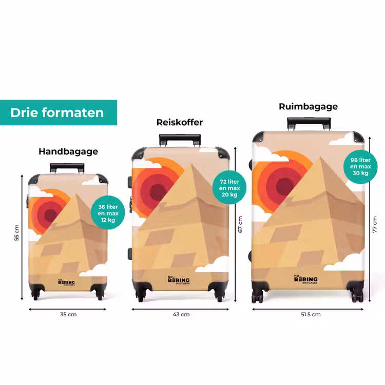 Koffer - Piramide - Zon - Woestijn - Modern - Oranje — 8