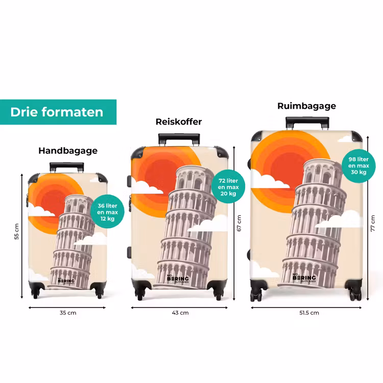 Koffer - Toren - Pisa - Architectuur - Minimalistisch - Beige — 8