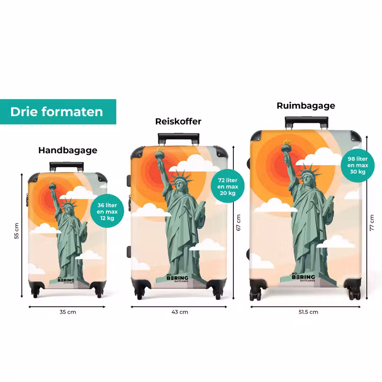 Koffer - Vrijheidsbeeld - New York - Zon - Modern — 8