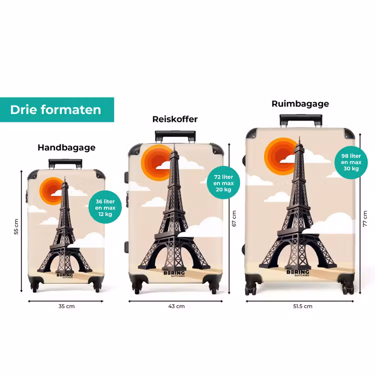 Koffer - Eiffeltoren - Zon - Architectuur - Abstract - Beige — 8