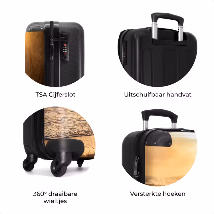 Koffer - Mensen - Oceaan - Zonsondergang - Kust - Goud — 7