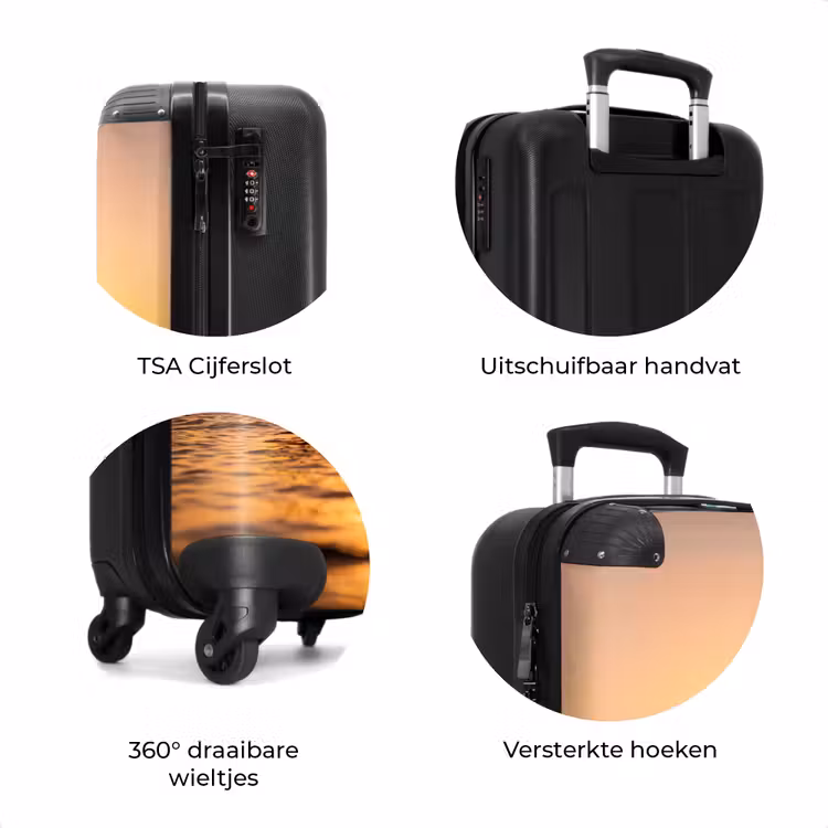 Koffer - Persoon - Surfen - Zonsondergang - Zee - Oranje — 7