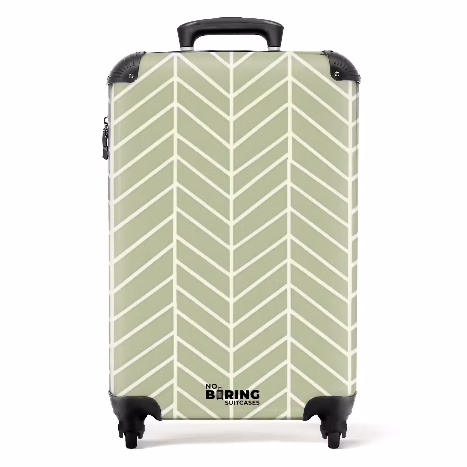 Koffer - Saliegroen - Visgraat - Geometrisch - Patroon — 1